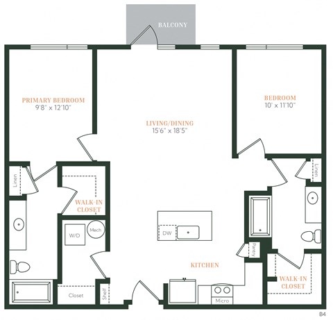 B6 - 2 bed 2 bath